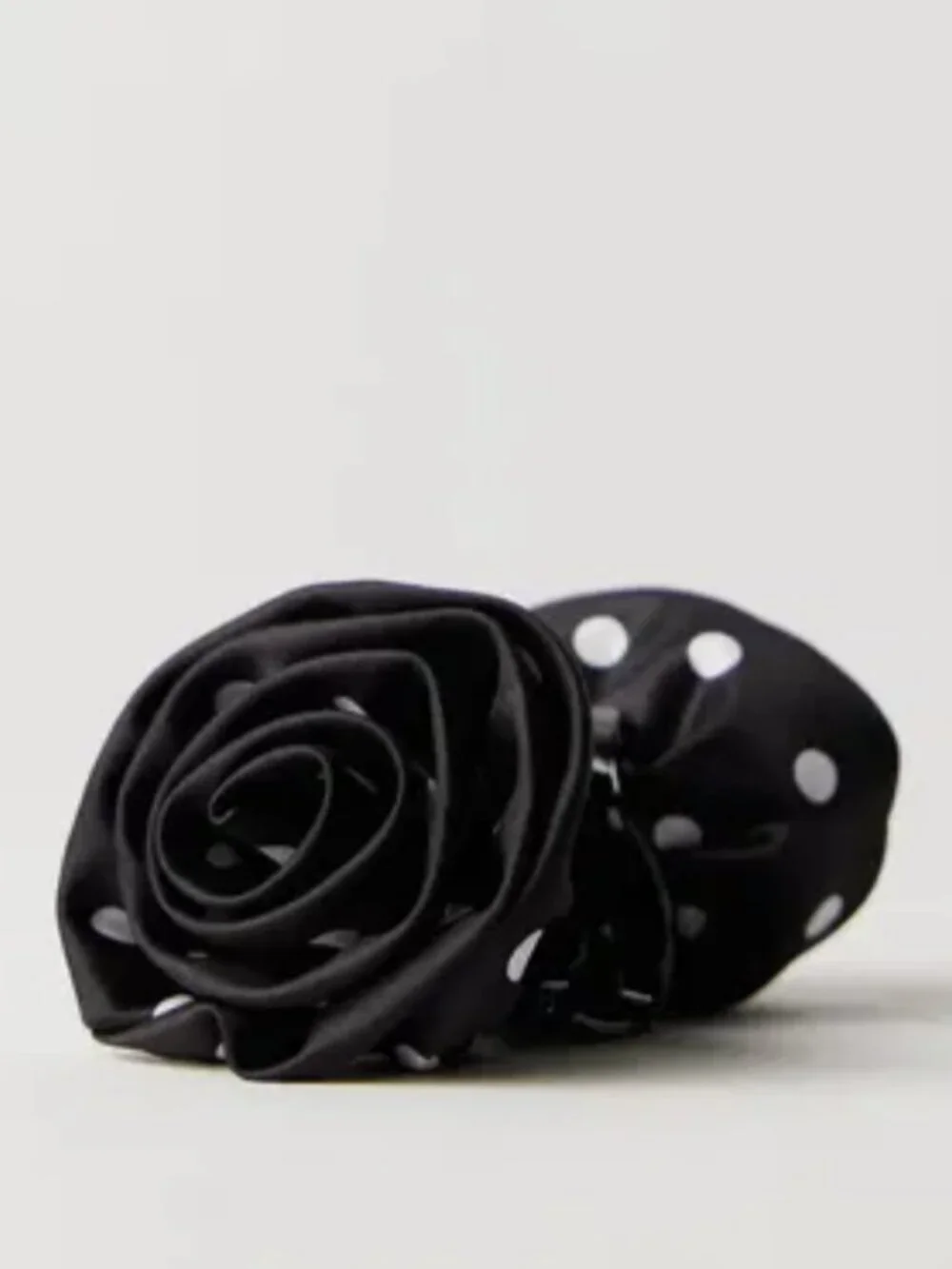 NWT Free People Grand Gesture Floral Clip in Black and White Polka Dots